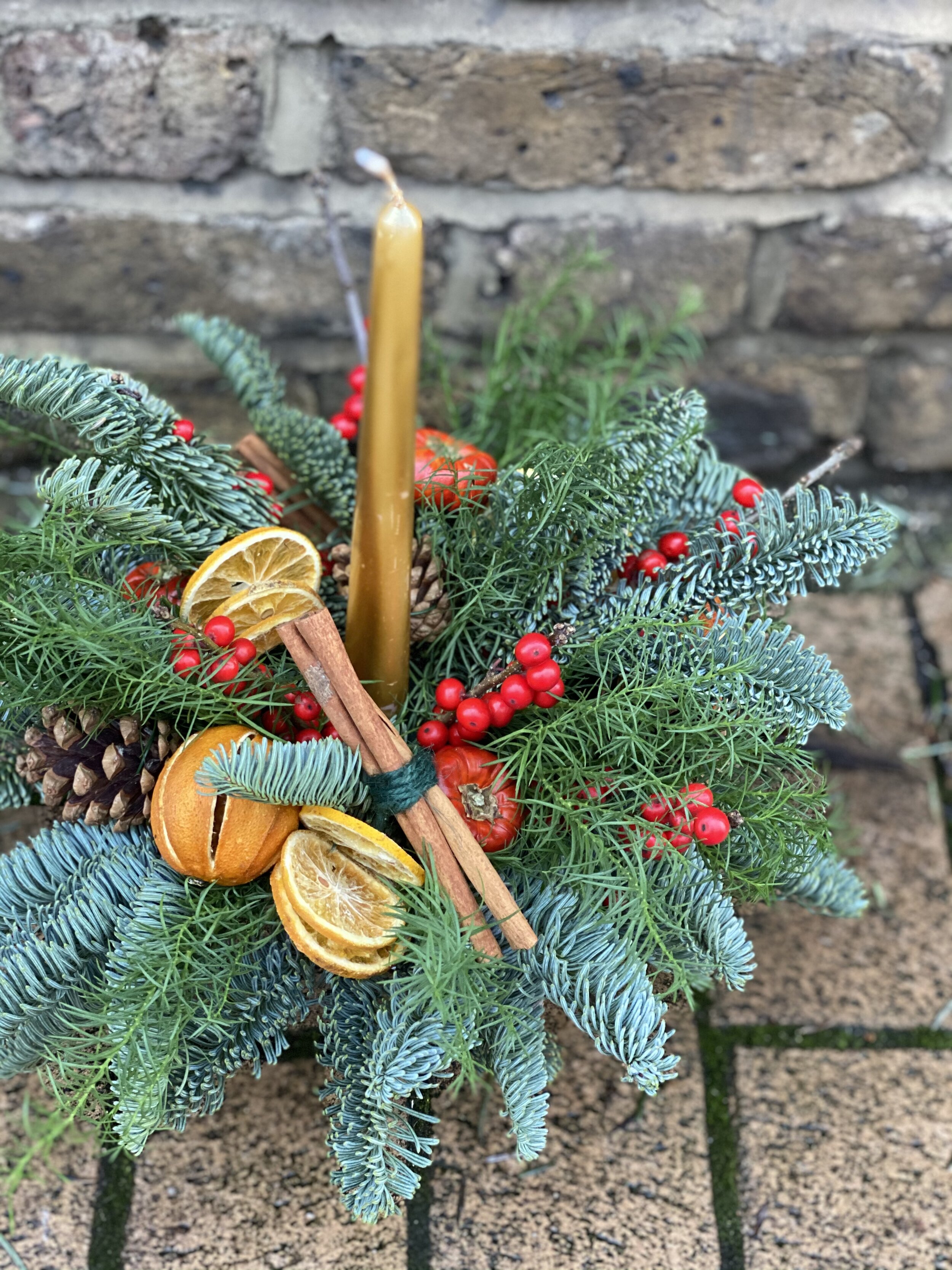 All the Trimmings Candle Centrepiece