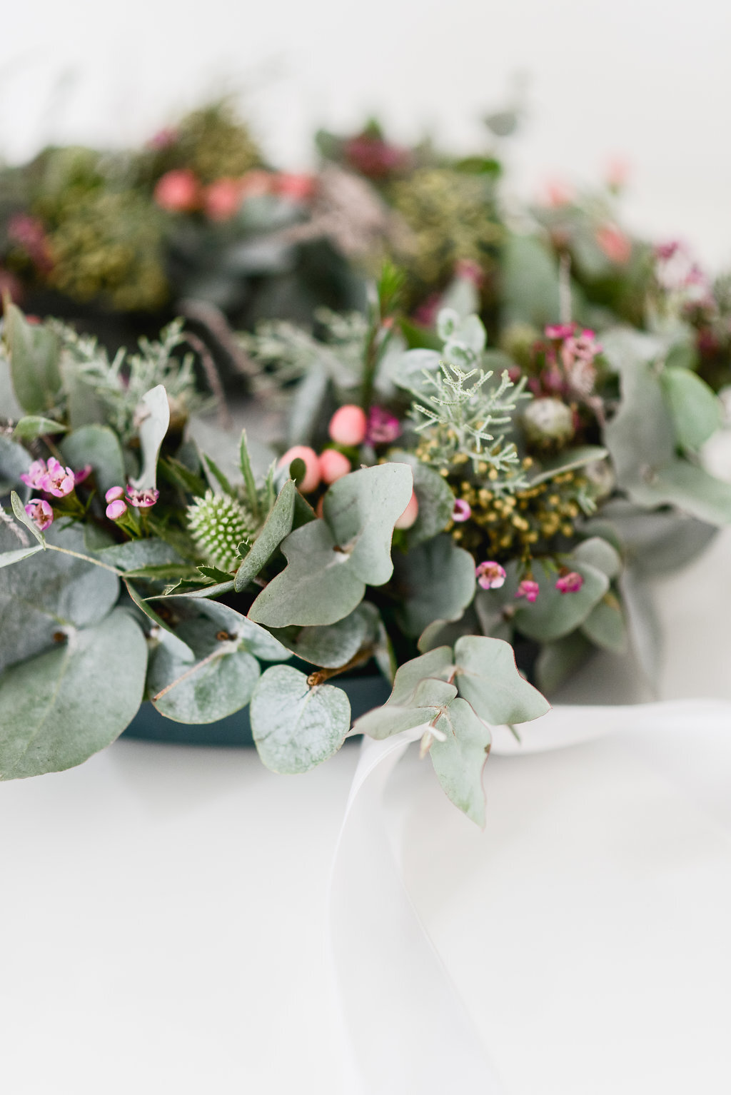Pastel Pink Festive Floral Wreath