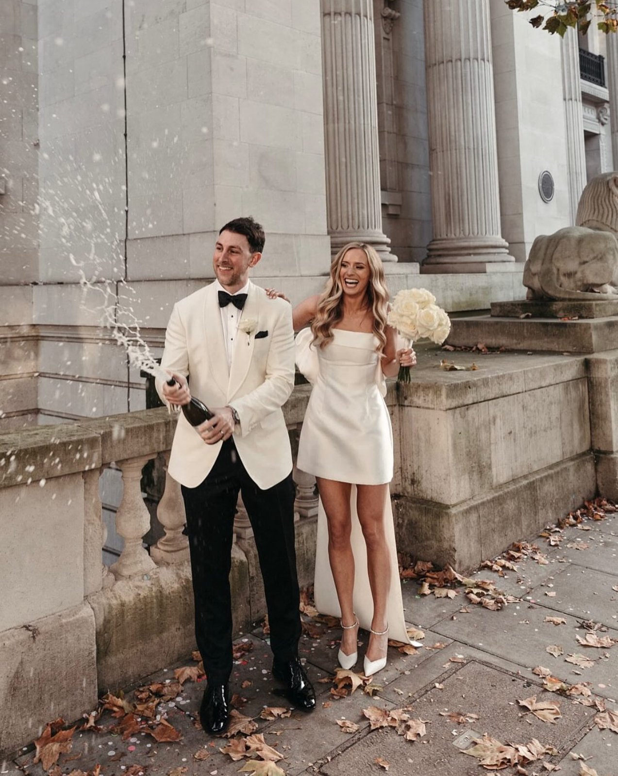 Romantic wedding flowers for a small civil ceremony in London and Sussex, featuring a seasonal bridal bouquet and coordinating floral arrangements designed for intimate weddings and registry office ceremonies.