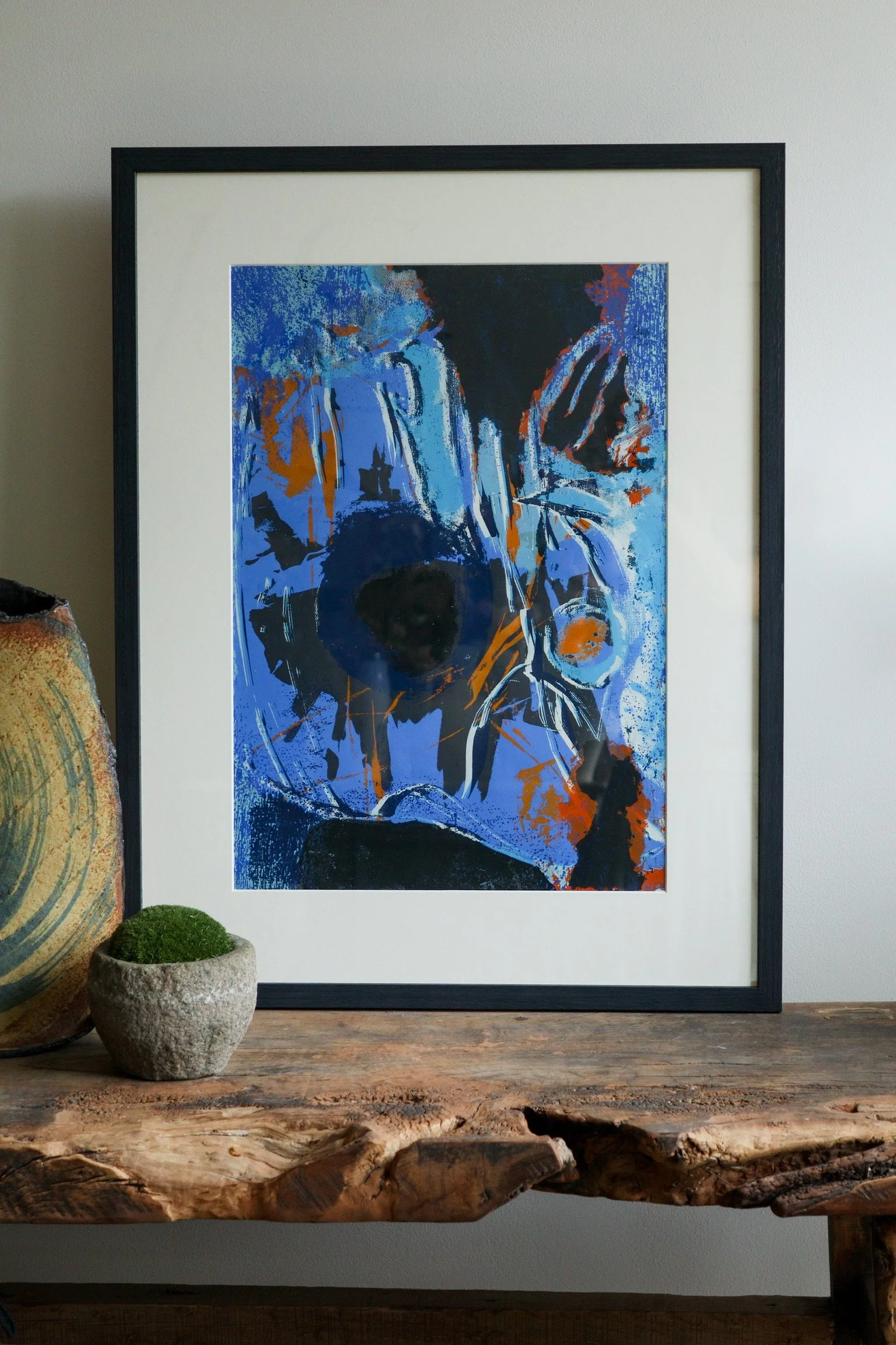 Izgan Baz Abstract art in mixed blues