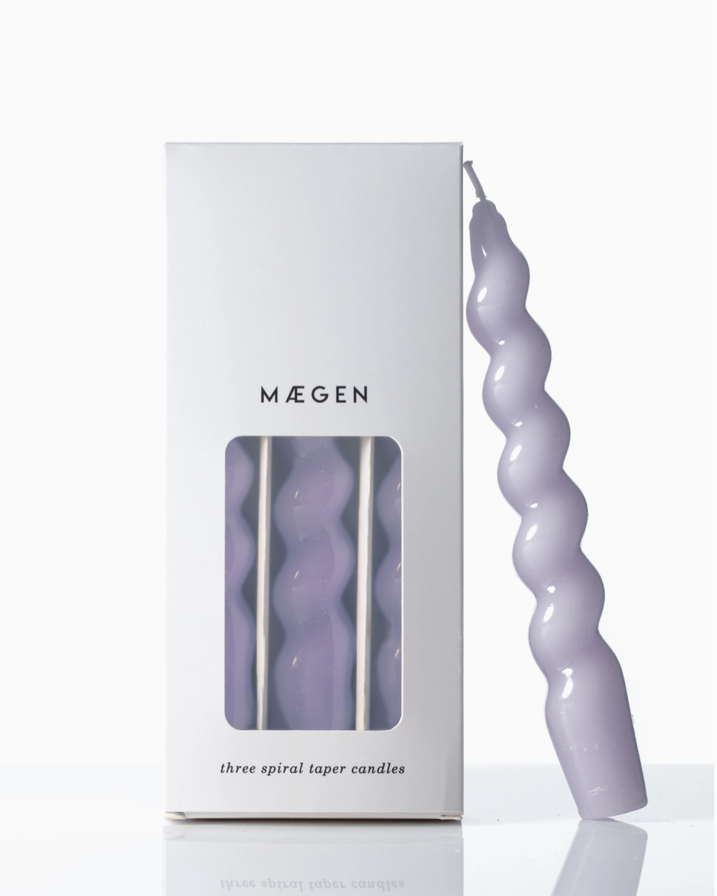 MÆGEN Spiral Taper Candles - 3 Pack - Lilac