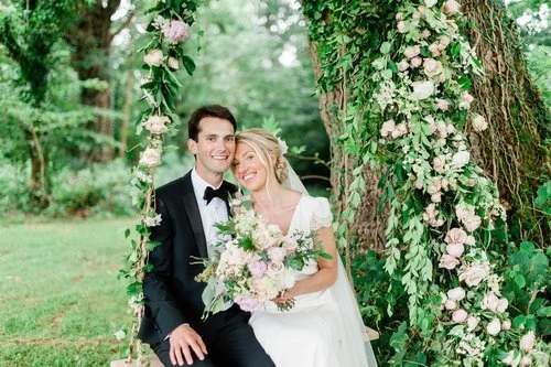 Bridal bouquet created by a wedding florist in London and West Sussex, using seasonal flowers and a soft, natural colour palette.