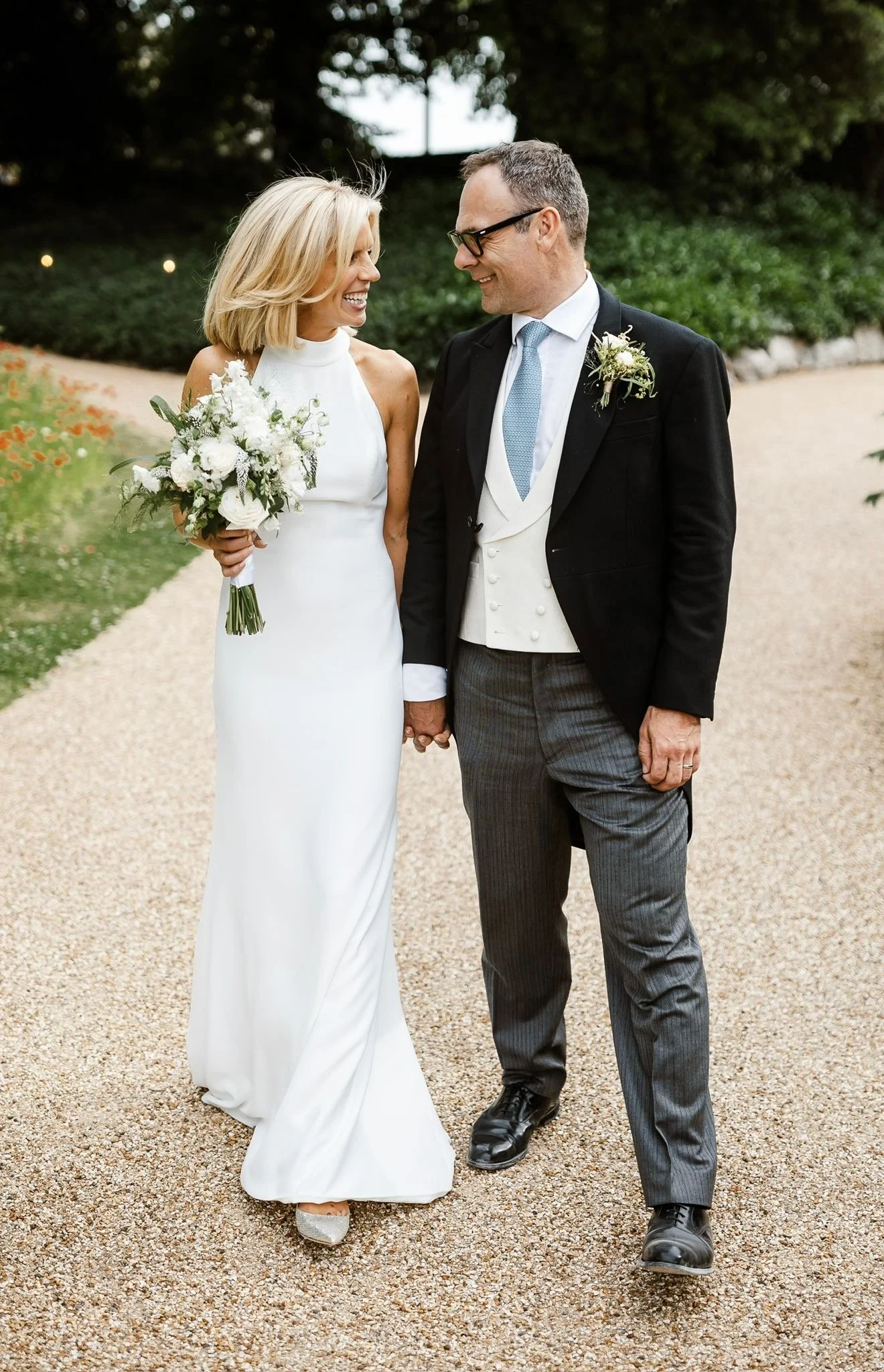 Wedding flowers for an intimate civil ceremony in London and West Sussex, with a natural bridal bouquet and understated floral styling.