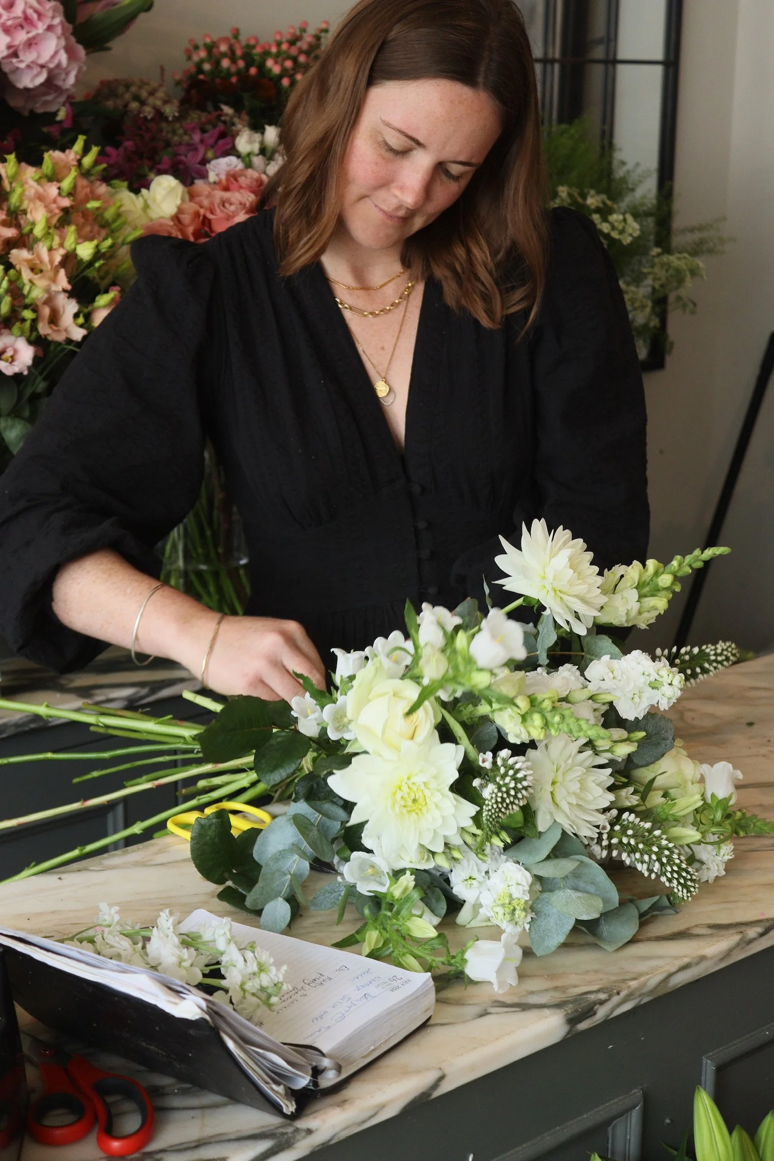 Elegant floral wedding package for a small civil ceremony in London and Sussex, with hand-tied bridal bouquet and thoughtfully styled wedding flowers created for intimate city and countryside weddings.