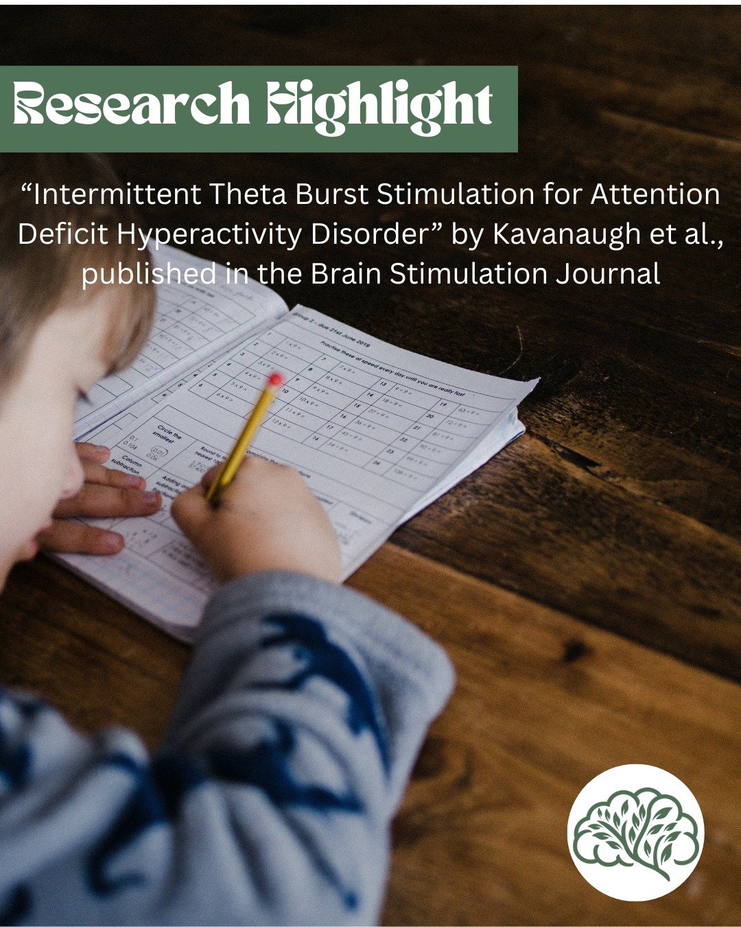 New Research Highlight: Intermittent Theta Burst Stimulation for Attention Deficit Hyperactivity Disorder by Kavanaugh et al., 2026 published in the Brain Stimulation Journal.

This study was a sham-controlled, double-blind, crossover trial exploring