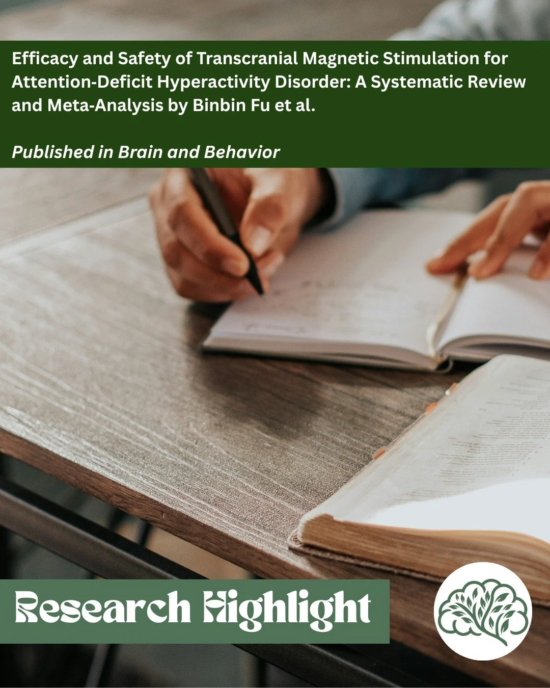 Research Highlight: Efficacy and Safety of Transcranial Magnetic Stimulation for Attention‐Deficit Hyperactivity Disorder: A Systematic Review and Meta‐Analysis by Binbin Fu et al.

This systematic review and meta-analysis by Fu et al, published in B