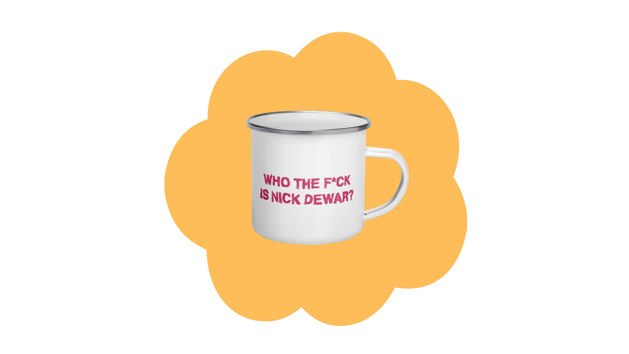 Who TF Pink on While Enamel Mug