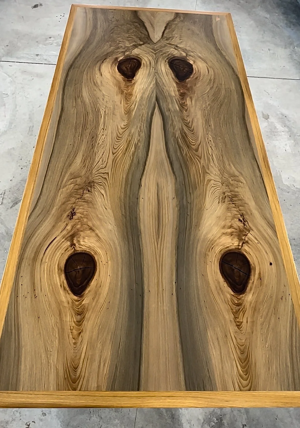 custom dining table heavy grain and knots