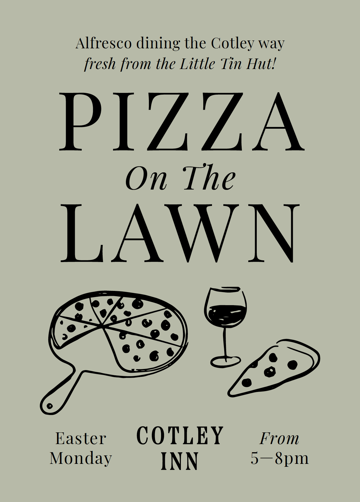 Pizza on the lawn