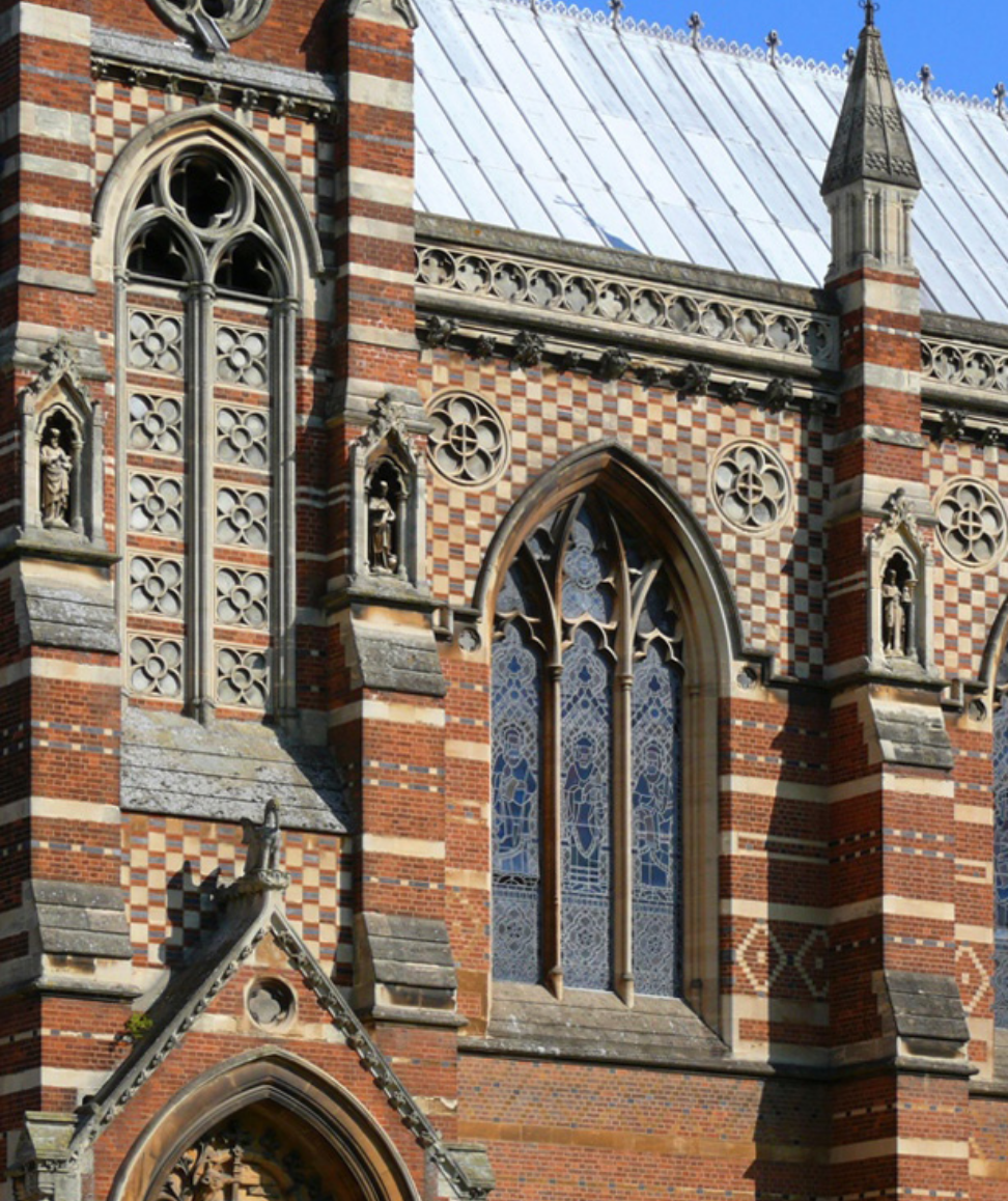 Detail, south side of Keble College Chapel, Oxford, by William Butterfield (photo: G. A. Bremner)