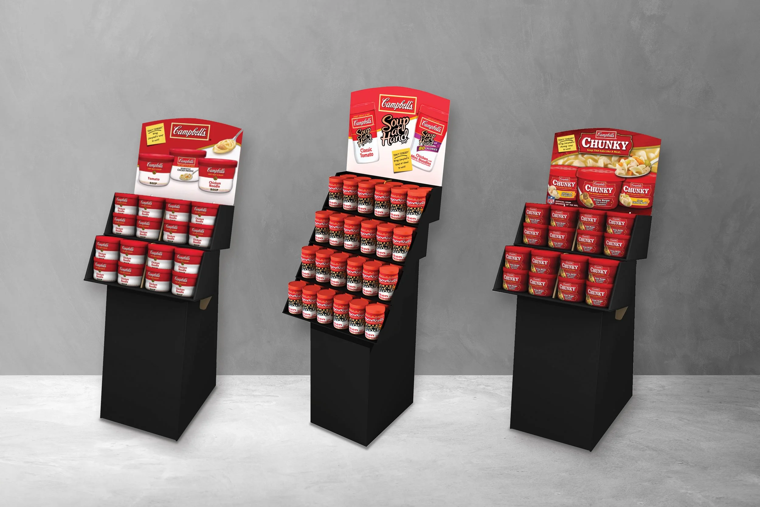 Designed the header cards for in-store floor displays