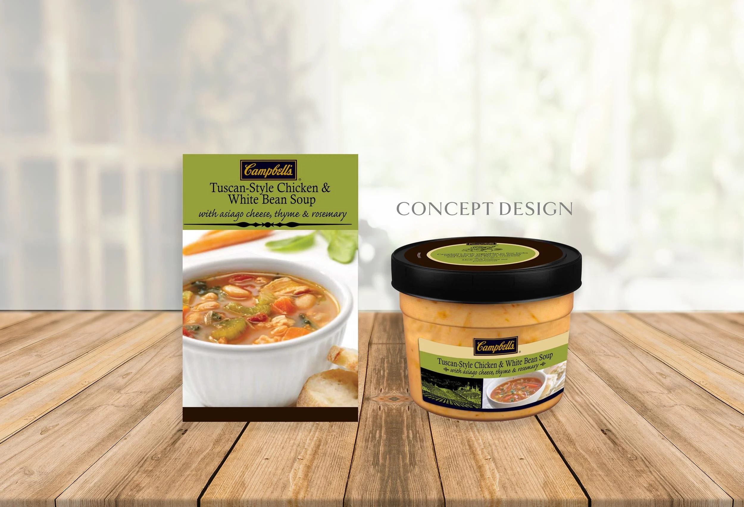 Conceptual idea for an upscale soup line