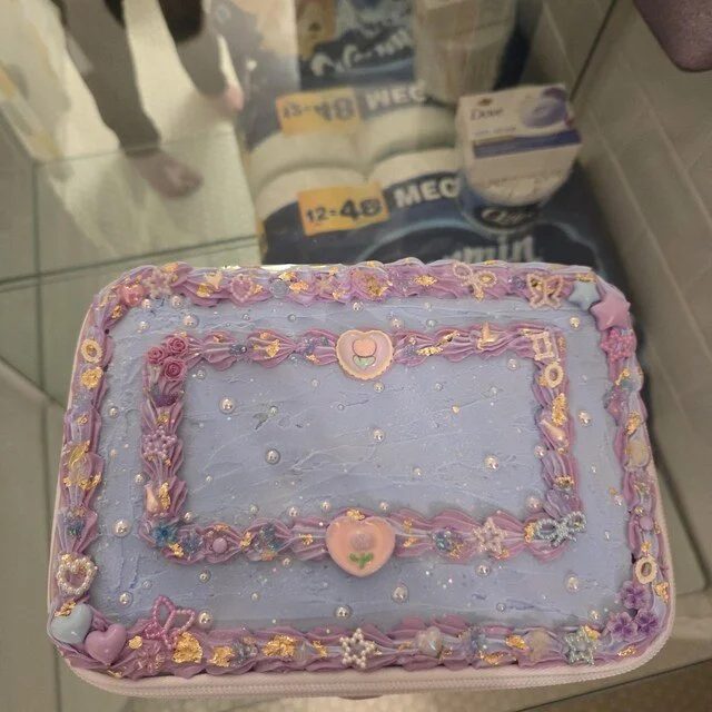 custom decoden makeup bag sea themed purple and blue