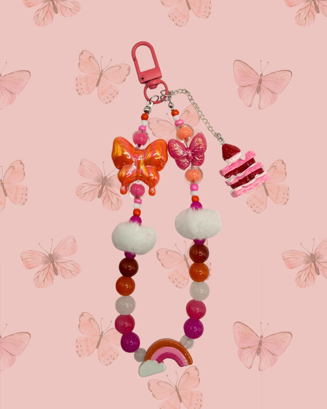 Lesbian Butterfly Pride Phone Chain/Keychain