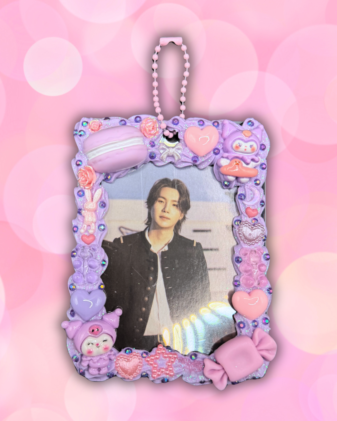 Bunny Purple & Pink Photocard Holder Keychain