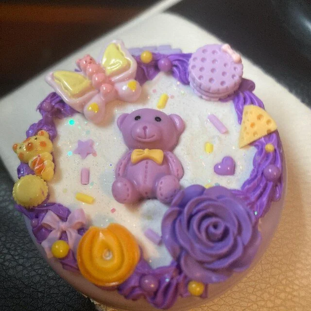 purple teddy bear compact