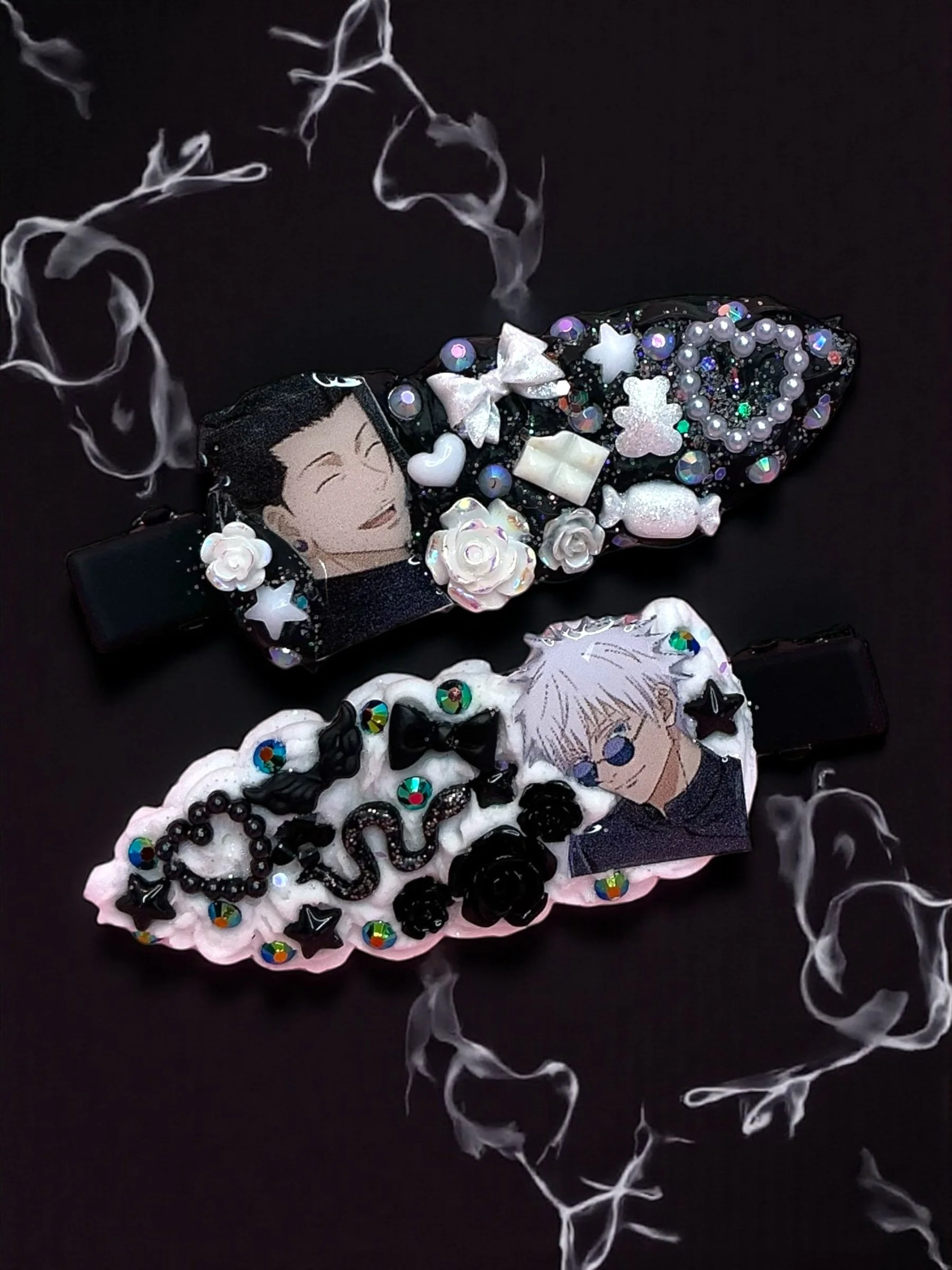 Black & White Betta Hair Clip Set - MADE TO ORDER