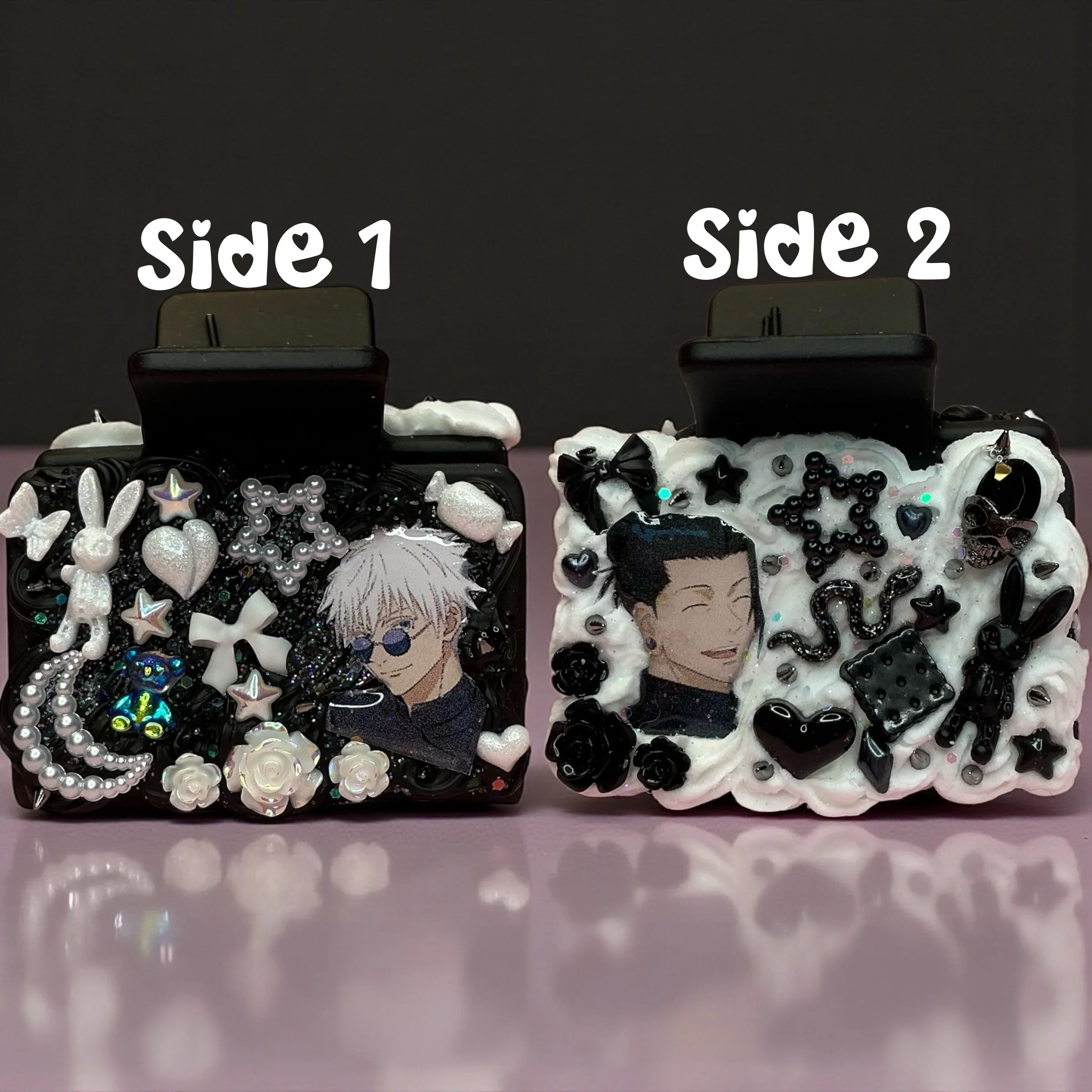 SMALL Black & White Betta Hair Claw - MADE TO ORDER