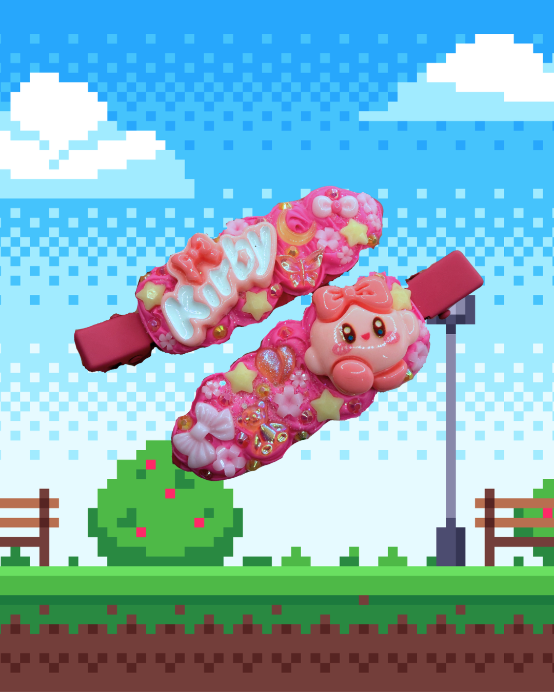 Hungry Pink Ball Hair Clip Set