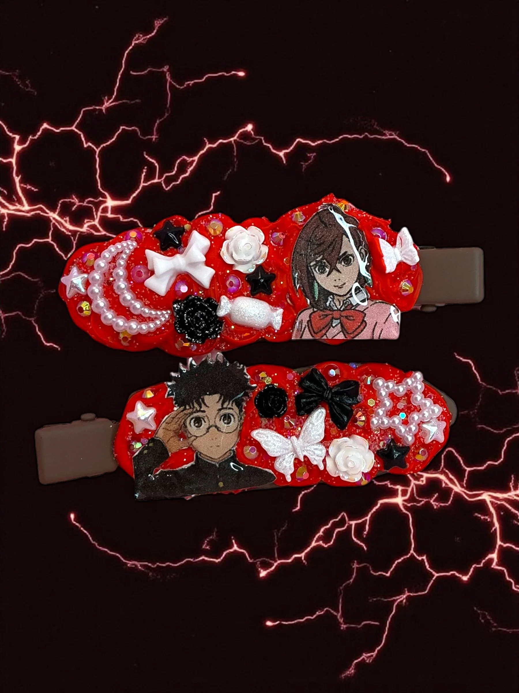 Ghost v. Aliens Hair Clip Set - MADE TO ORDER