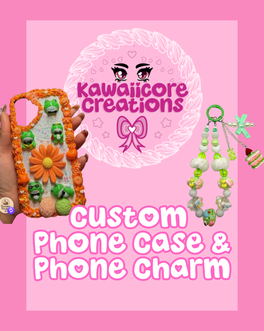 Custom Phone Case + Phone Charm Bundle