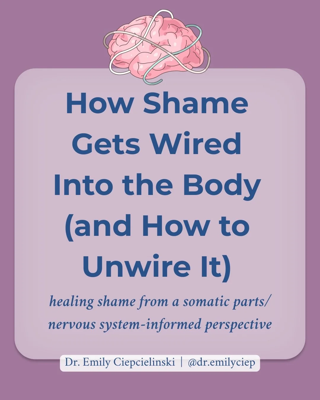 Shame is one of the most misunderstood emotional experiences I see in my work.

Most people think it&rsquo;s a belief problem- something you can challenge or reframe.

But shame isn&rsquo;t just something you think.

It&rsquo;s something your body ha