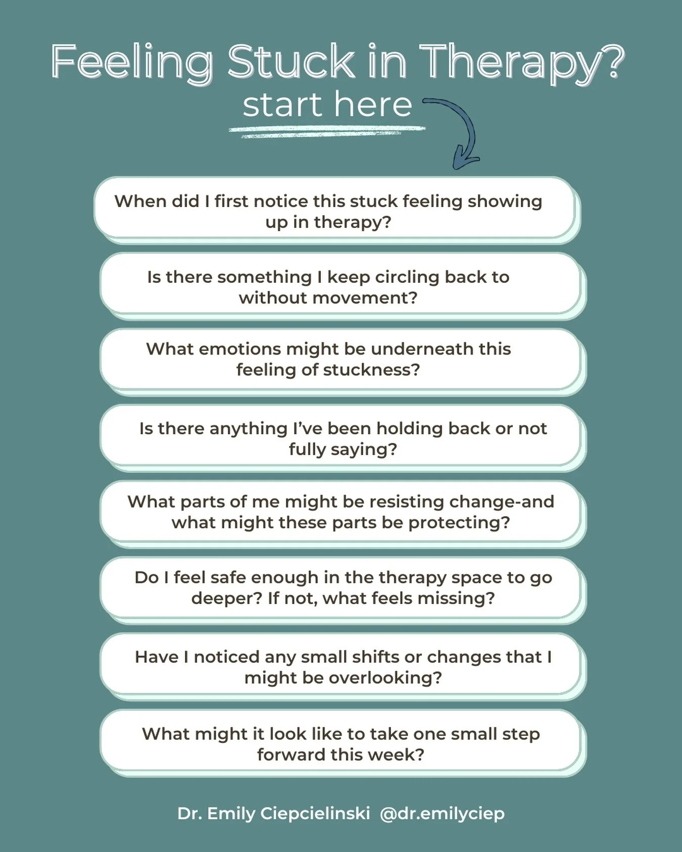 Feeling stuck in therapy doesn&rsquo;t mean you&rsquo;re doing it wrong- it often means something important is ready to be explored🤍.