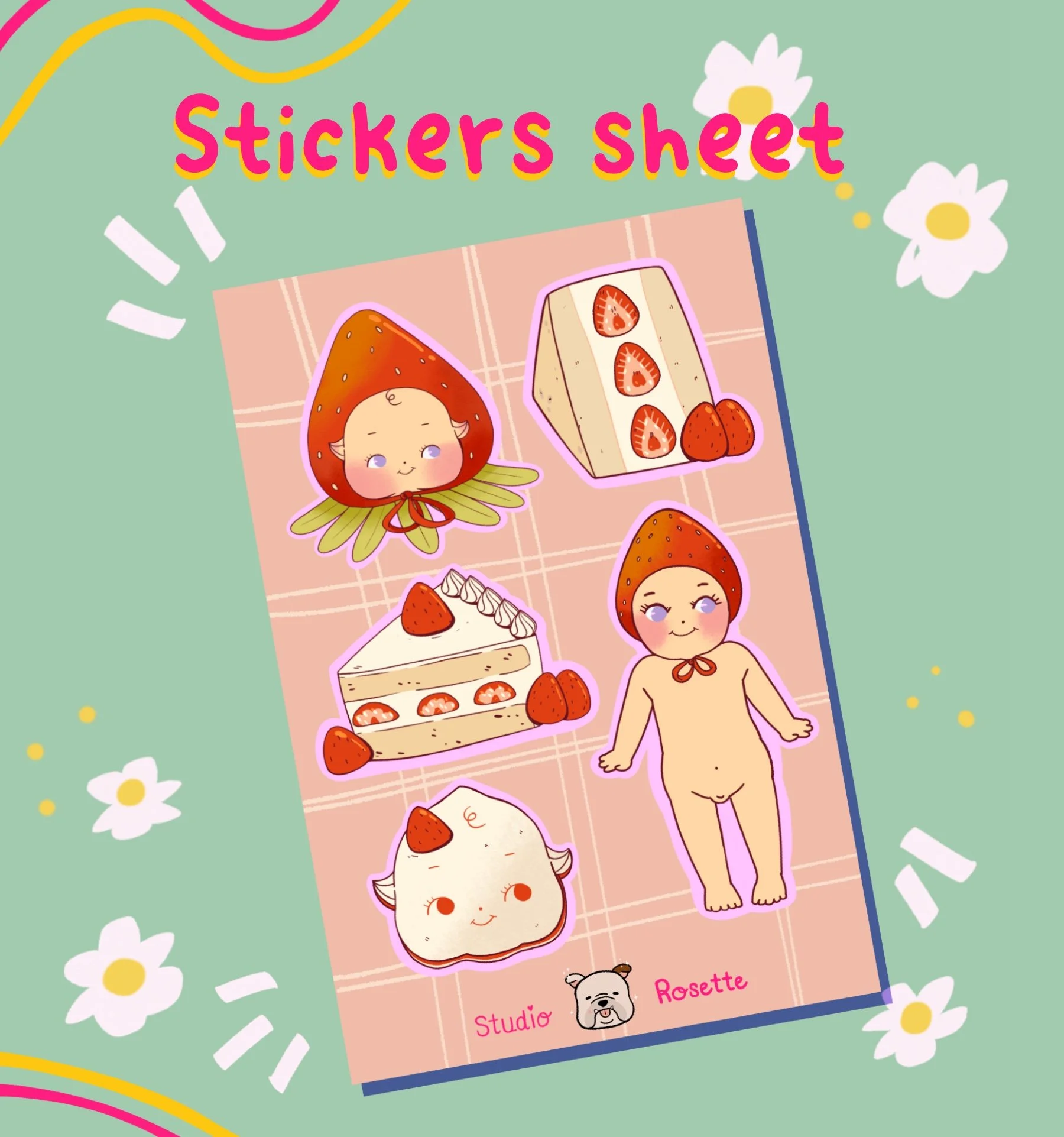 Strawberry Kewpie Stickers