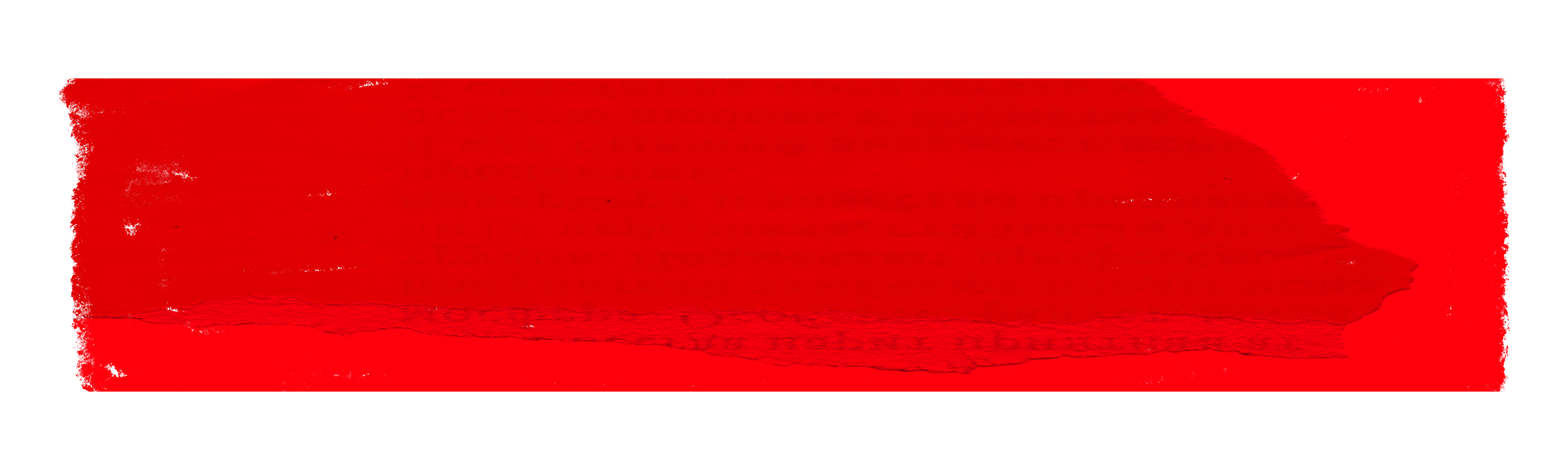 A stylized red paintbrush stroke on a white background.