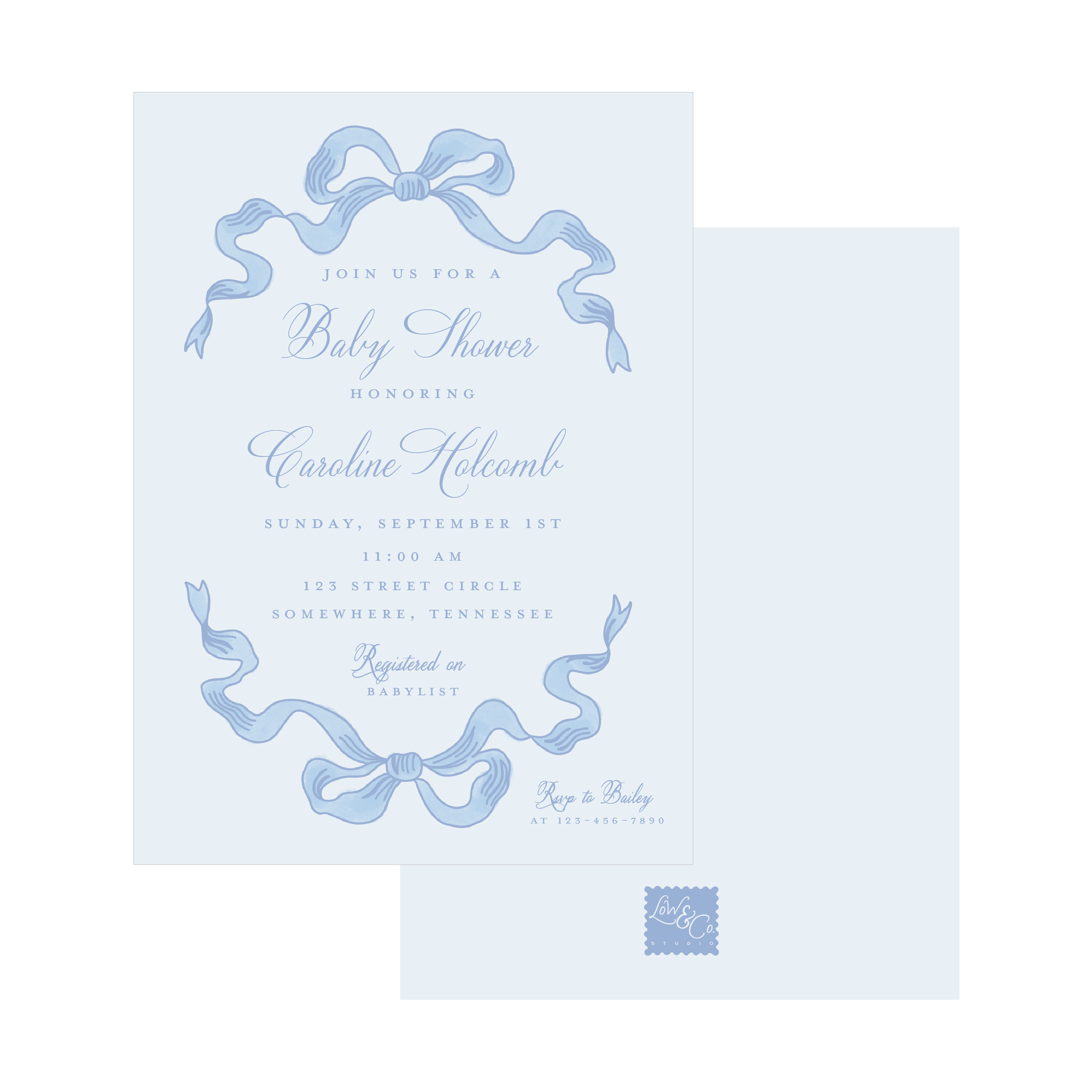 Baby Bow Invitation