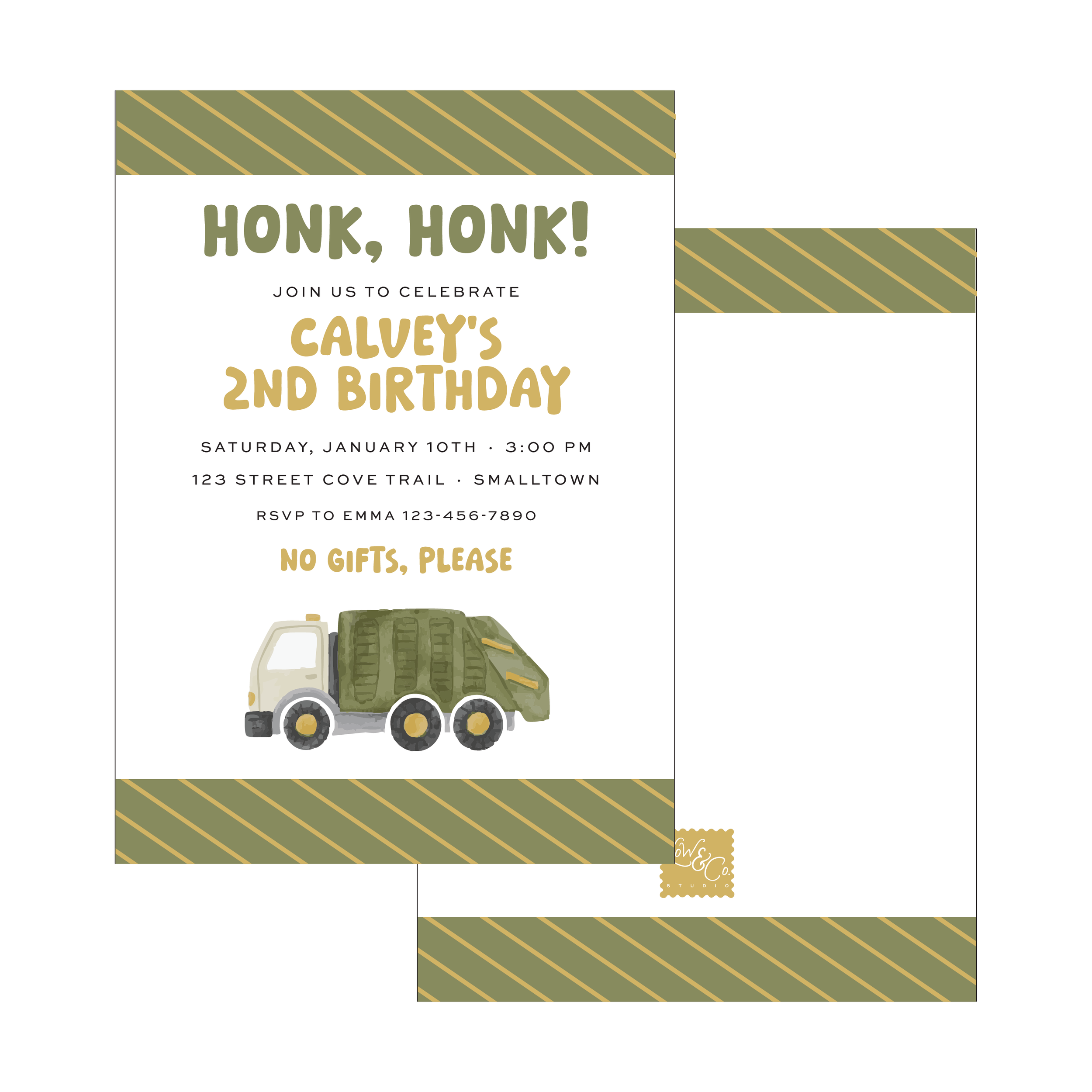 Trash Truck Invitation