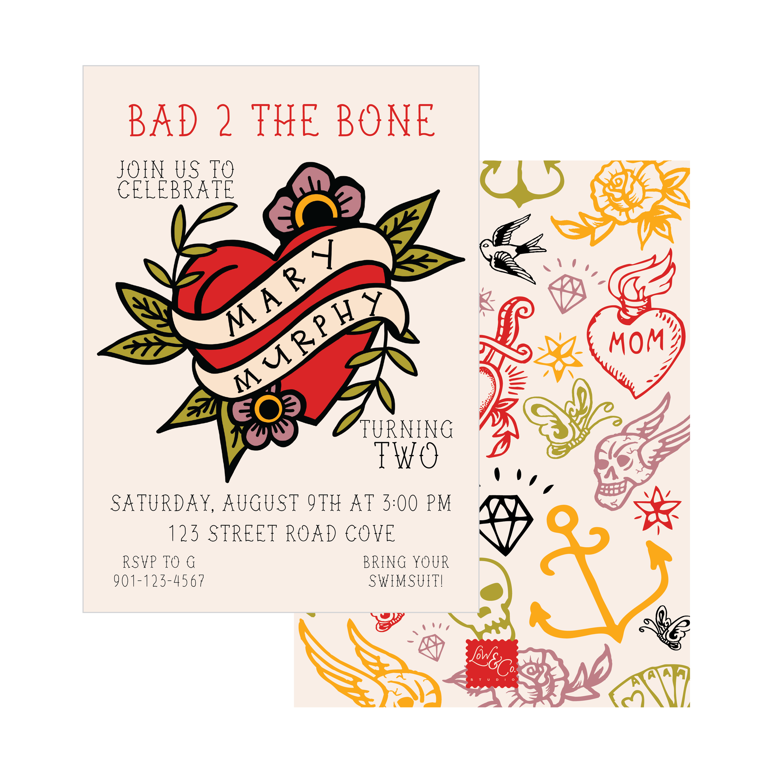 Bad TWO the Bone Invitation