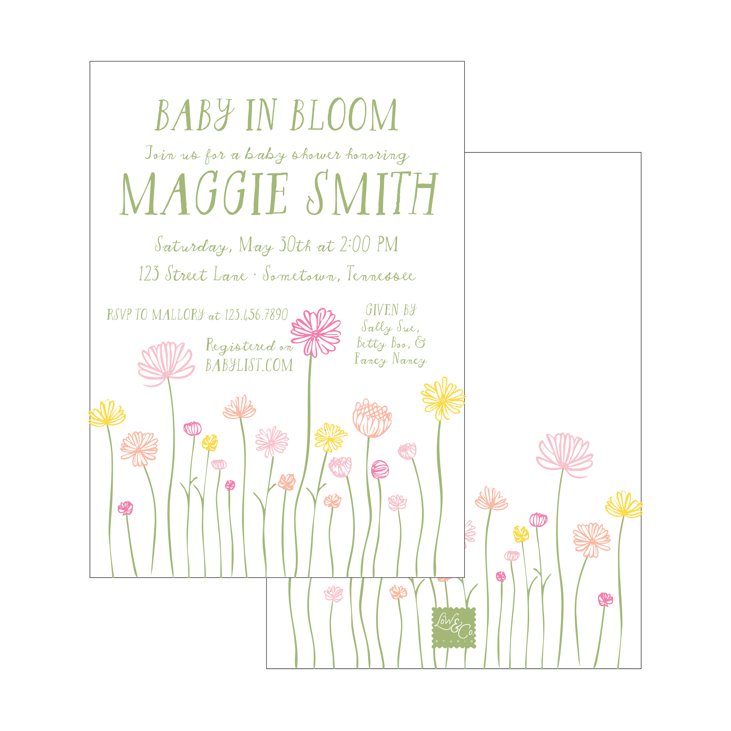 Baby in Bloom Invitation