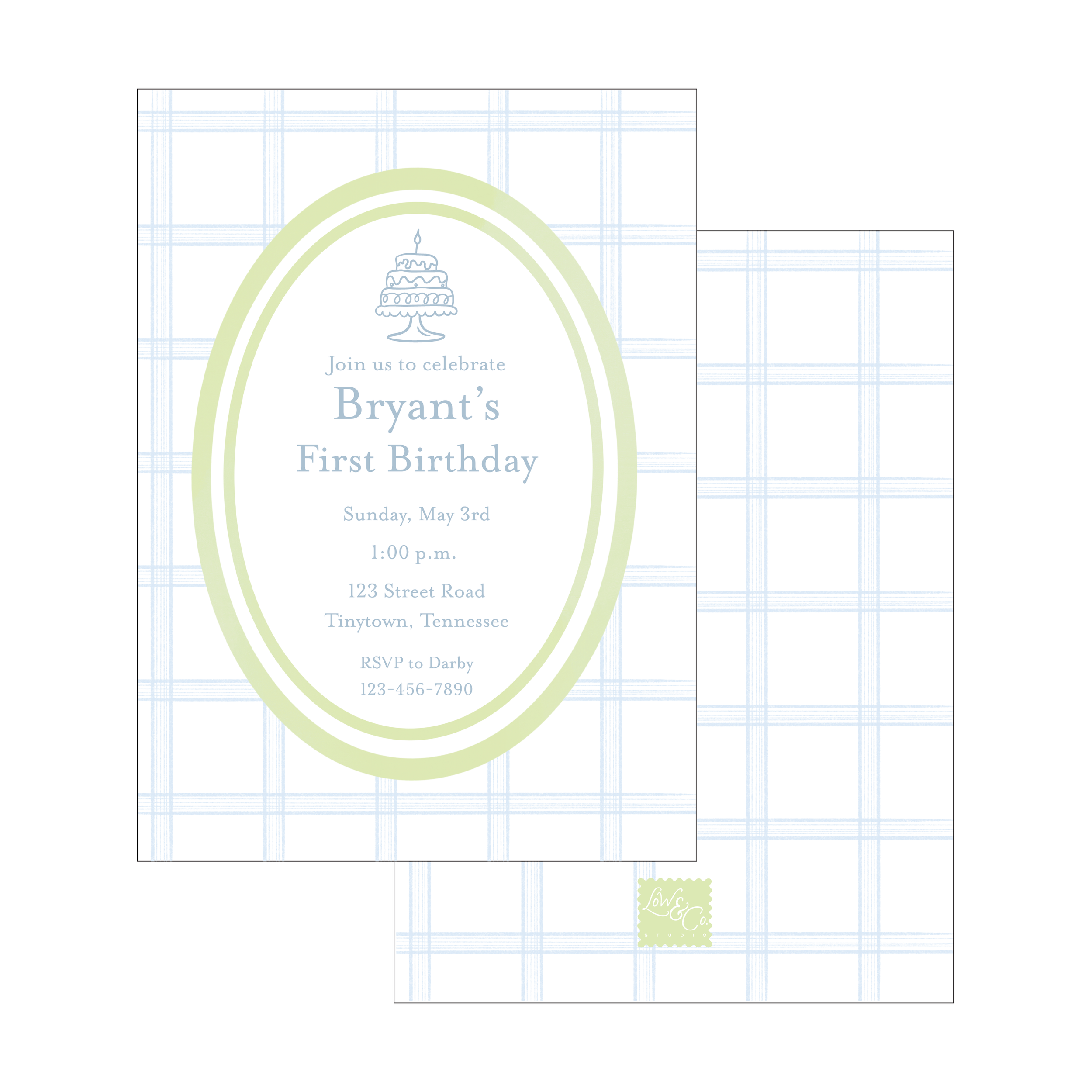 Boy Blockprint Invitation