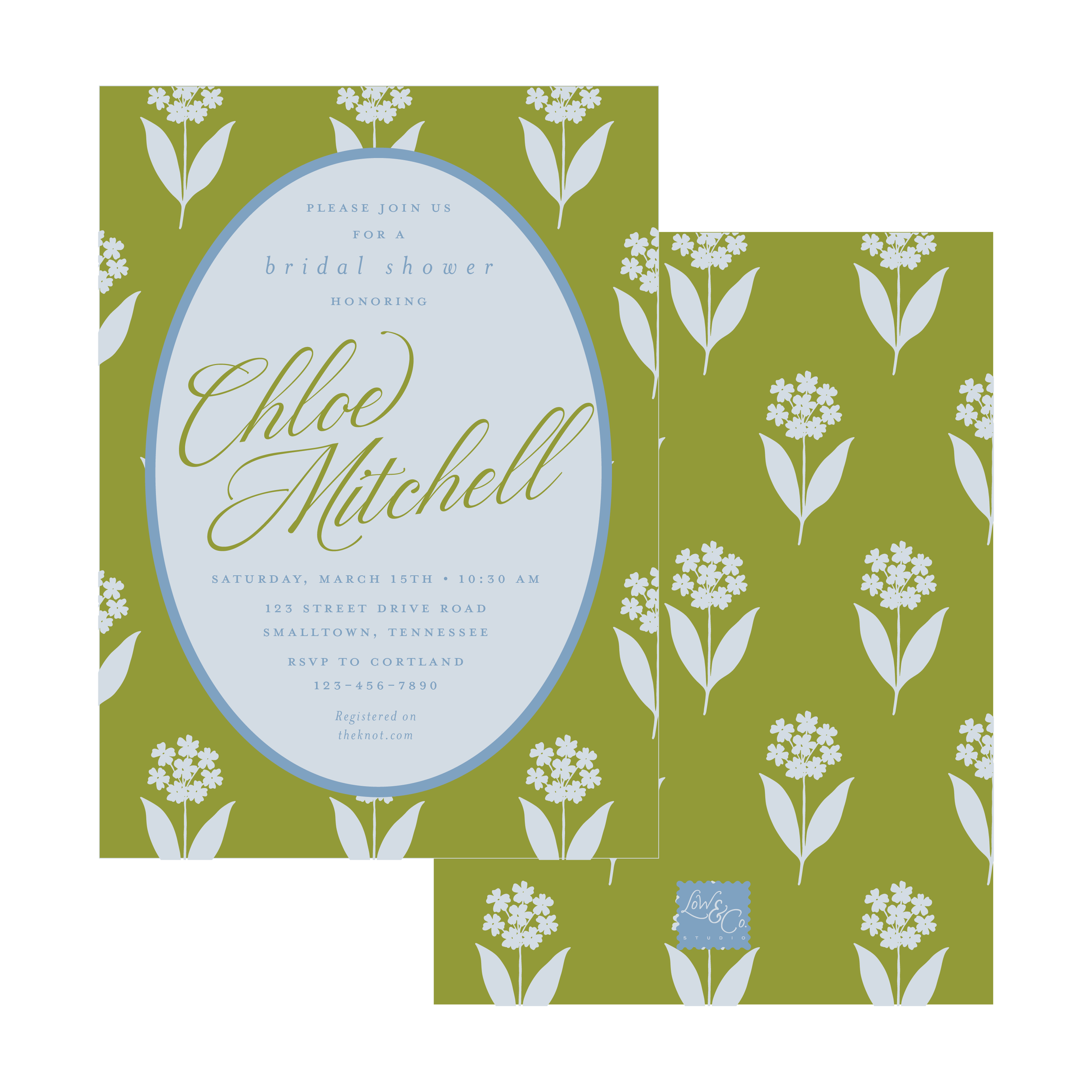 Hydrangea Block Invitation