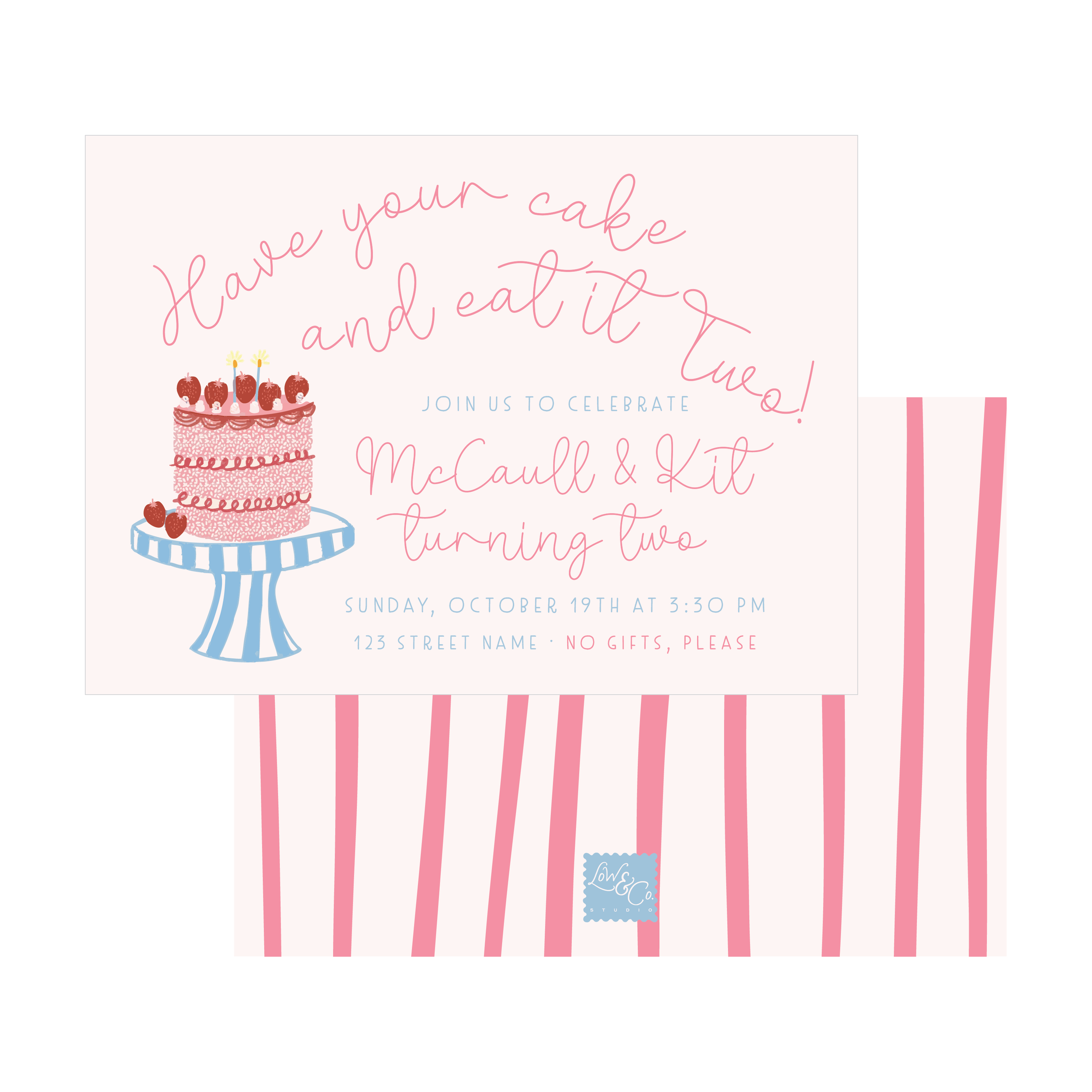 Have Your Cake & Eat it TWO Invitation