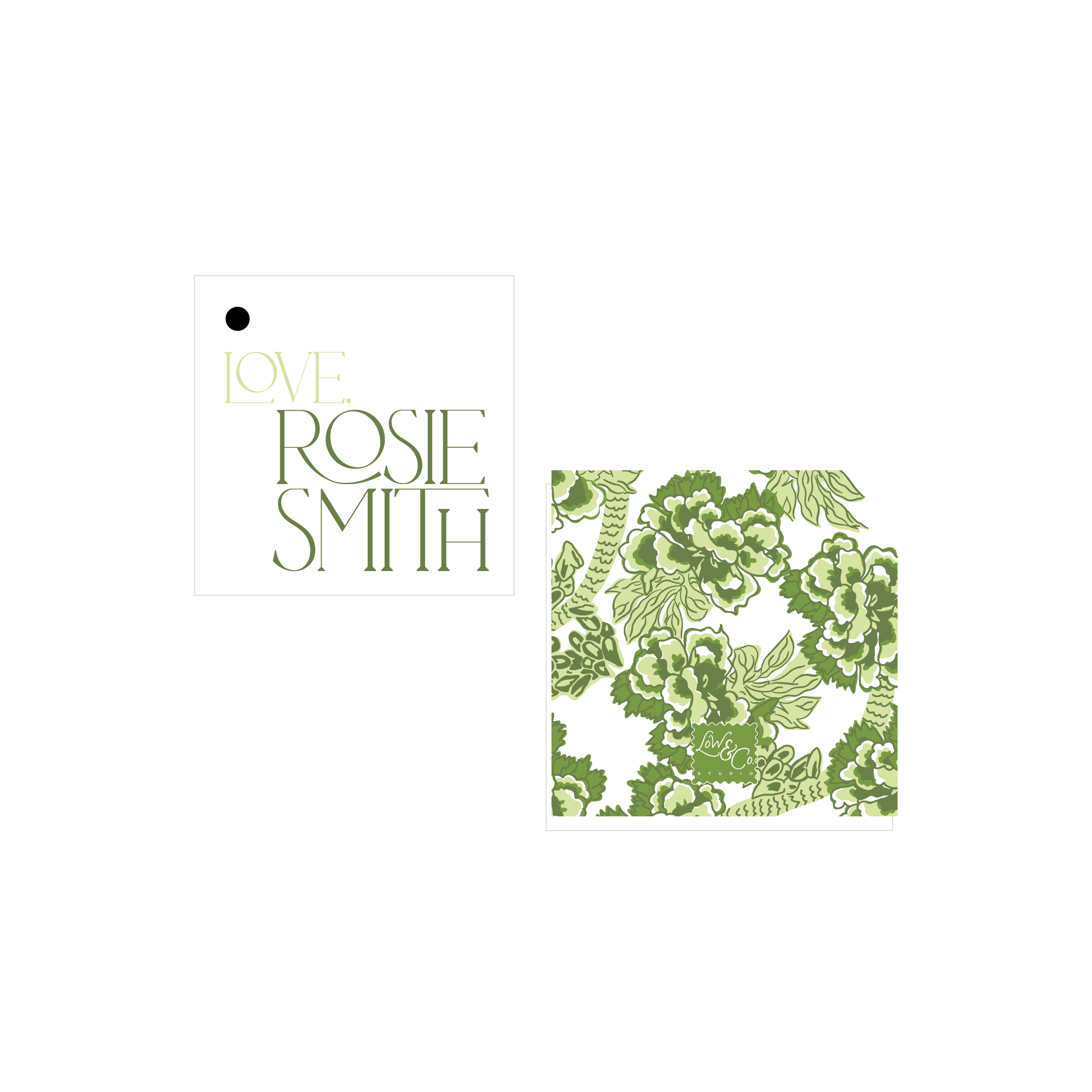 Green Floral Tag