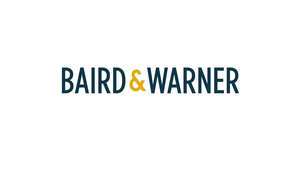Baird & Warner logo with black and gold text on a white background.