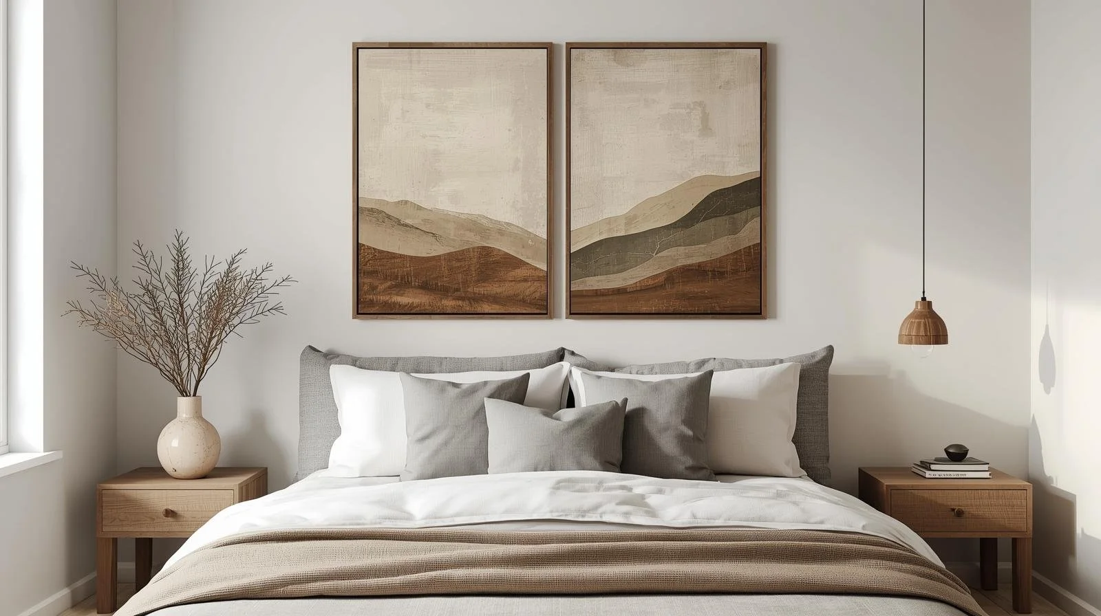 wabi sabi wall art wood tone room bedroom.jpg