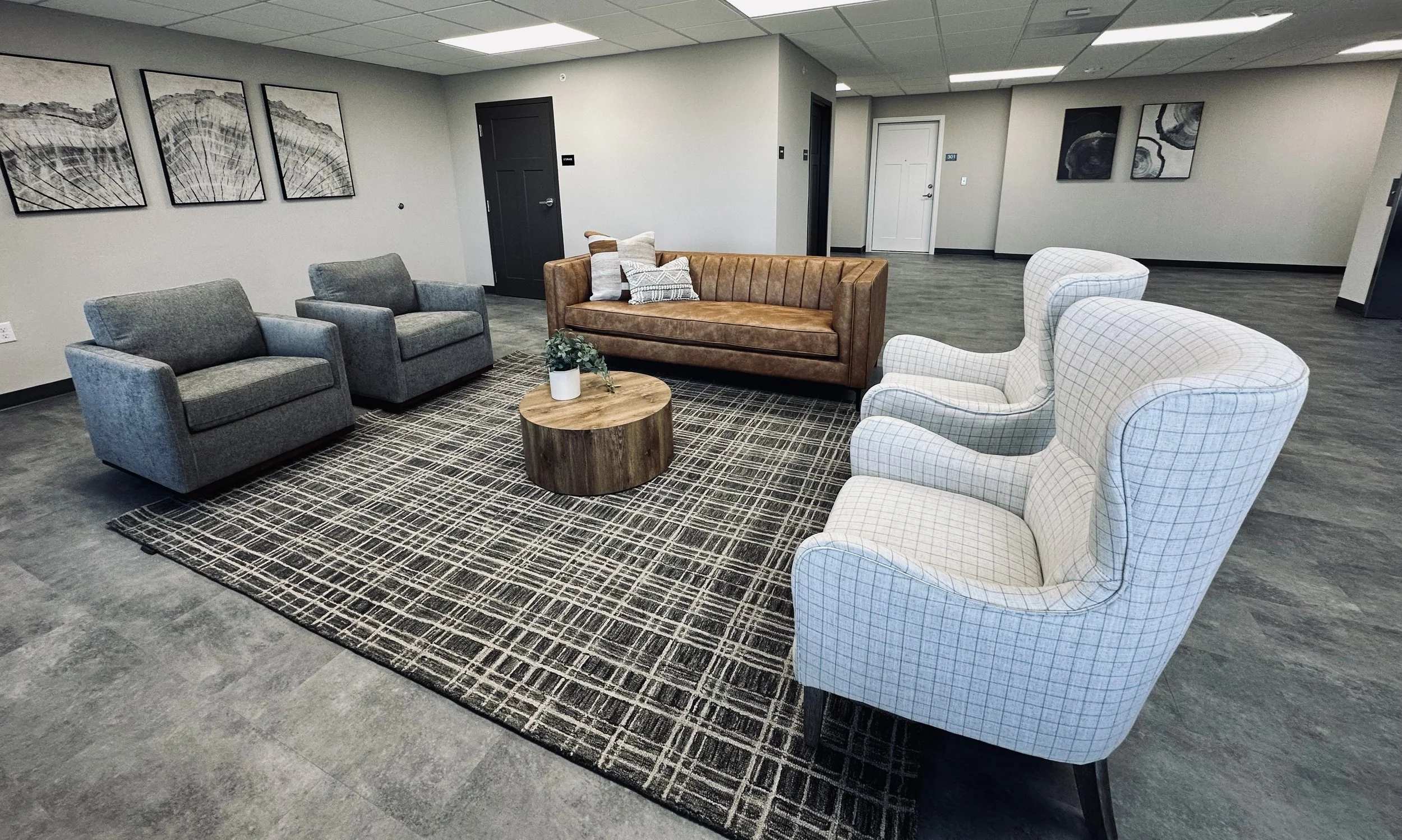 Warm Neutral Community Living Spaces