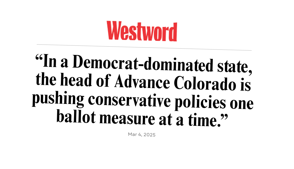 Screenshot of a news headline from Westword quoting a statement about Colorado's political policies, dated March 4, 2025.
