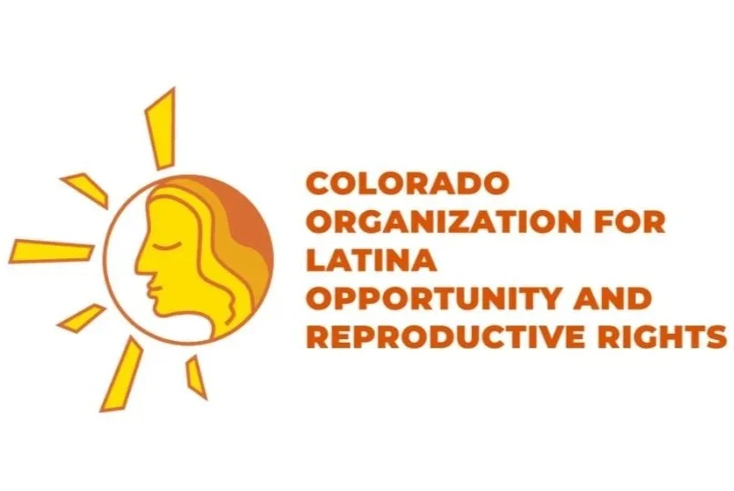 Logo for the Colorado Organization for Latina Opportunity and Reproductive Rights, featuring a stylized sun with a woman's face inside.