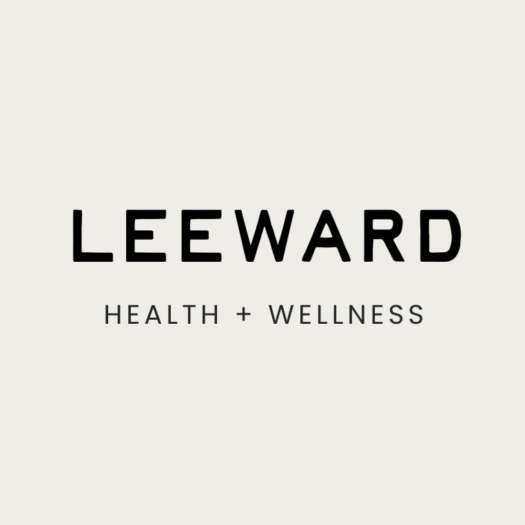 Leeward Health and Wellness logo with black text on a light background
