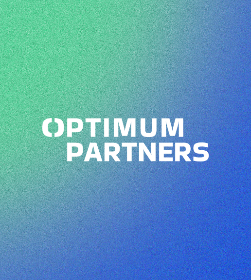 Gradient background with the text 'OPTIMUM PARTNERS' in white, bold font centered.