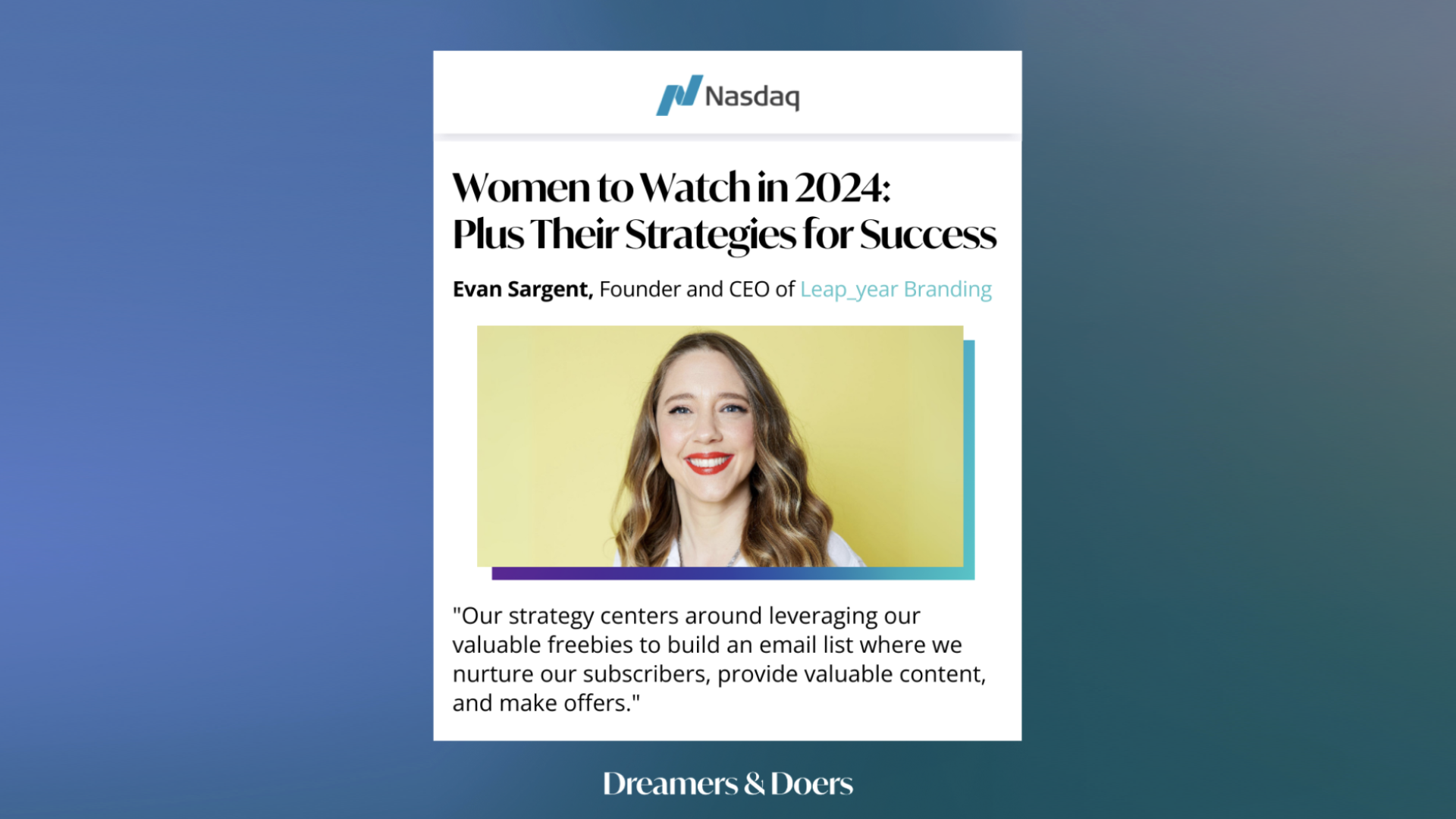 Feature | NASDAQ: Women to Watch in 2024