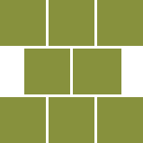 Close-up of a brick wall painted in green.