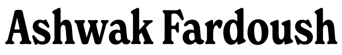 The name 'Ashwak Fardoush' in bold black text on a white background.