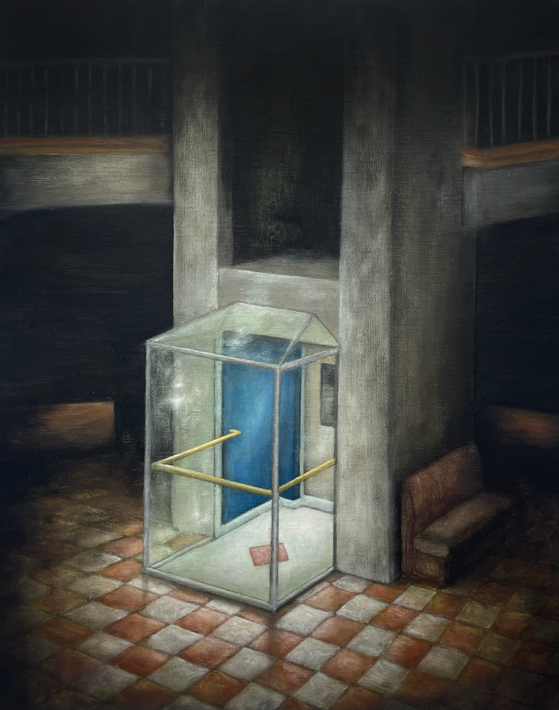 The music had to be coming from there (2026). Oil on panel (24x30cm)