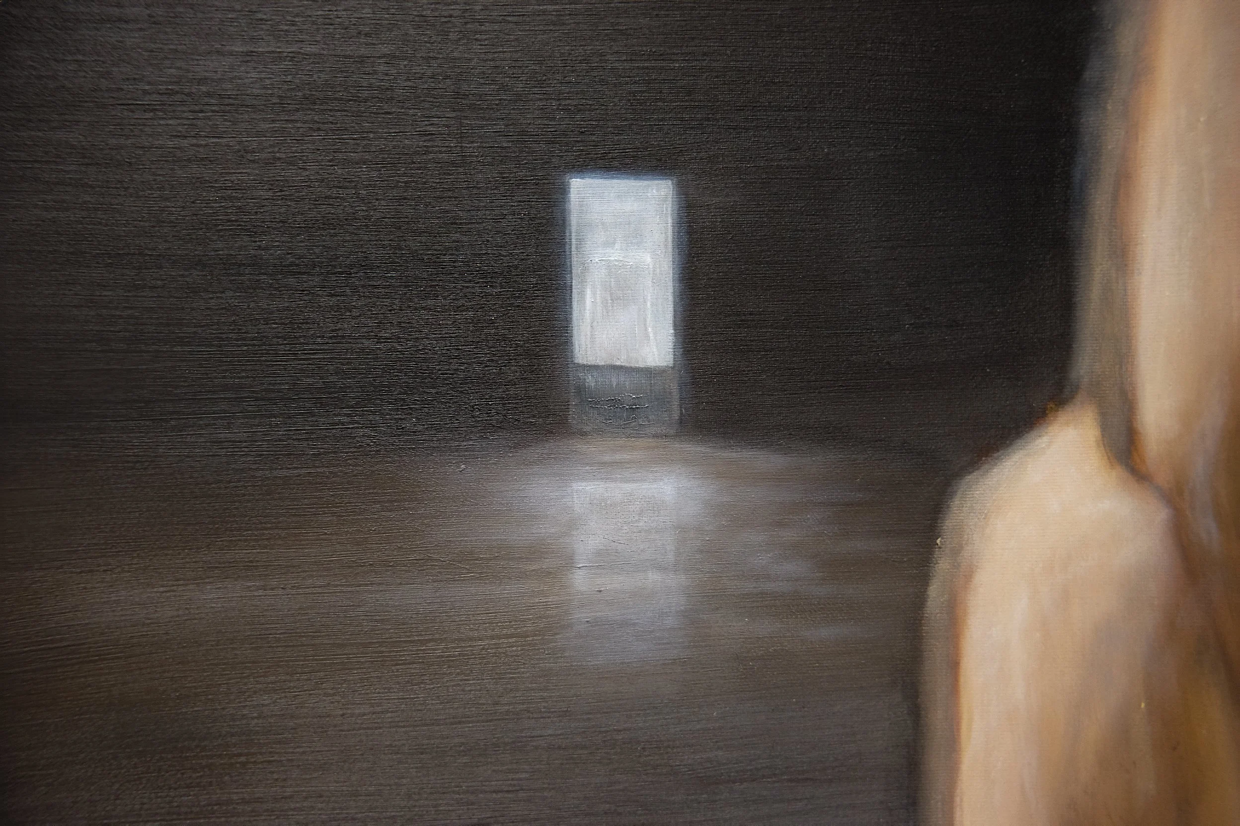 The Surreal Nostalgia of a Deserted Shopping Centre (2026). Oil on canvas. - detail