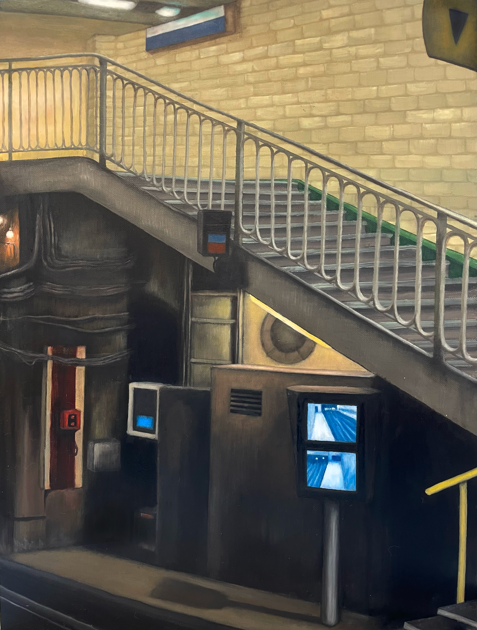 The Artificial Light Inside of The Tunnel (triptych) (2025). Oil on board. 